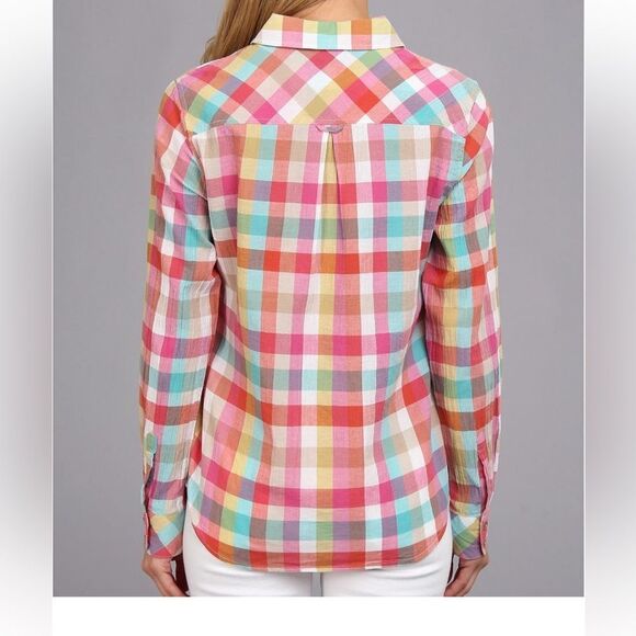 Pendleton 100% cotton long sleeve button down plaid blouse sz M EUC - Picture 6 of 6